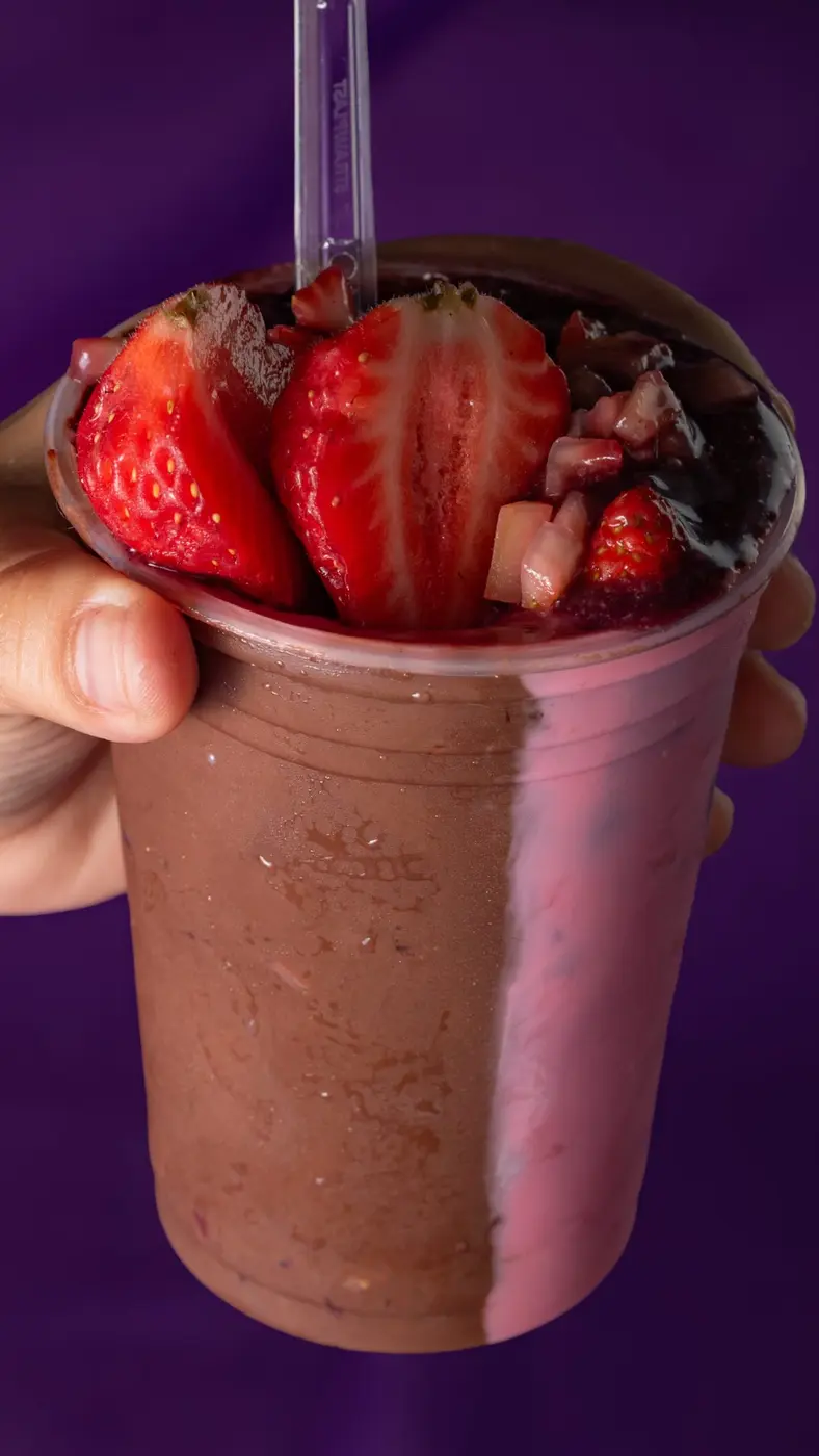 Açaí com morangos