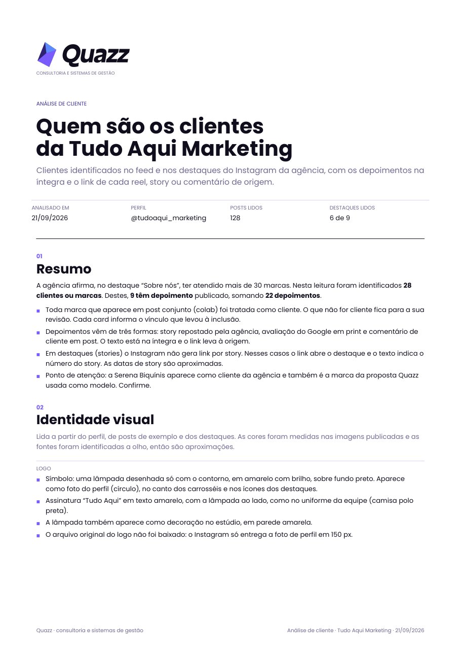 Capa do estudo de clientes da Tudo Aqui Marketing